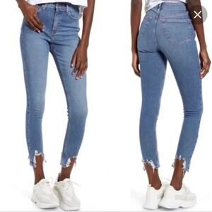 Topshop Women's Jamie Jeans Size 4 W26 L30 NEW High Waisted Skinny Raw Hem